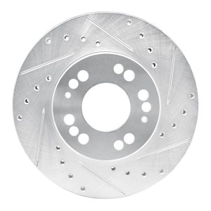 Dodge Stealth Brake Rotor (1) - Front Right - R1 Concepts - Drilled & Slotted - Silver - `91-`04